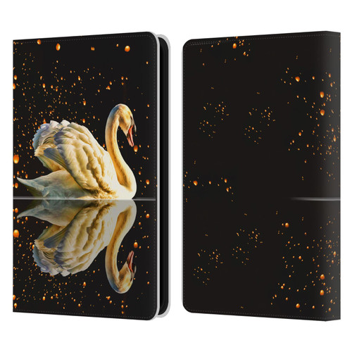 Dave Loblaw Animals Swan Lake Reflections Leather Book Wallet Case Cover For Amazon Kindle 11th Gen 6in 2022