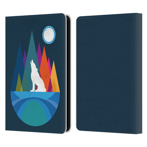 Dave Loblaw Contemporary Art Wolf Mountain With Texture Leather Book Wallet Case Cover For Amazon Kindle 11th Gen 6in 2022