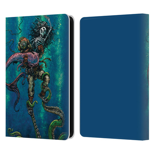 David Lozeau Colourful Grunge Diver And Mermaid Leather Book Wallet Case Cover For Amazon Kindle 11th Gen 6in 2022