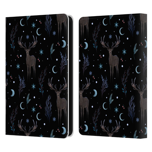 Episodic Drawing Art Winter Deer Pattern Leather Book Wallet Case Cover For Amazon Kindle 11th Gen 6in 2022