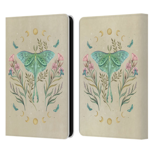 Episodic Drawing Illustration Animals Moth, Butterflies, & Flowers Leather Book Wallet Case Cover For Amazon Kindle 11th Gen 6in 2022