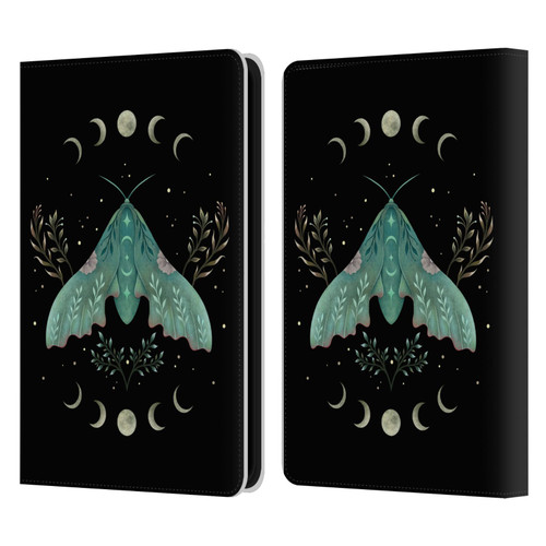 Episodic Drawing Illustration Animals Moon & Moth Leather Book Wallet Case Cover For Amazon Kindle 11th Gen 6in 2022