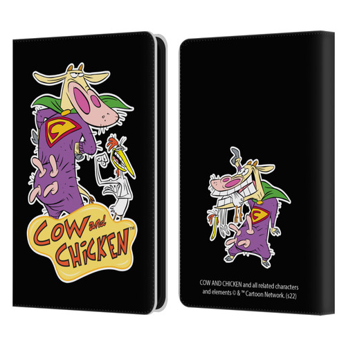 Cow and Chicken Graphics Super Cow Leather Book Wallet Case Cover For Amazon Kindle 11th Gen (2024)