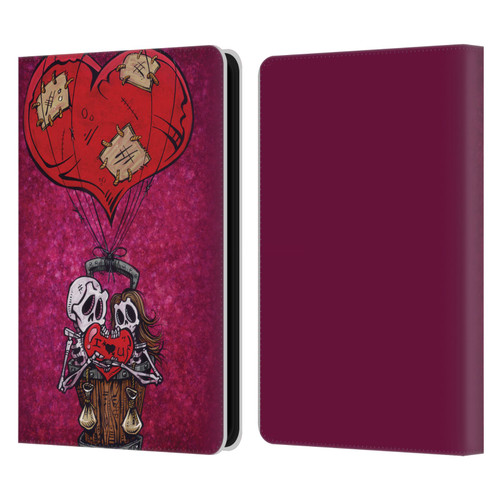 David Lozeau Colourful Grunge Day Of The Dead Leather Book Wallet Case Cover For Amazon Kindle 11th Gen (2024)