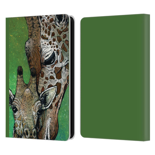 David Lozeau Colourful Art Giraffe Leather Book Wallet Case Cover For Amazon Kindle 11th Gen (2024)