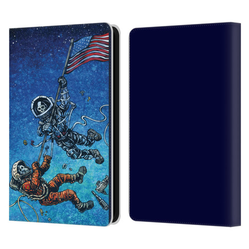 David Lozeau Skeleton Grunge Astronaut Battle Leather Book Wallet Case Cover For Amazon Kindle 11th Gen (2024)