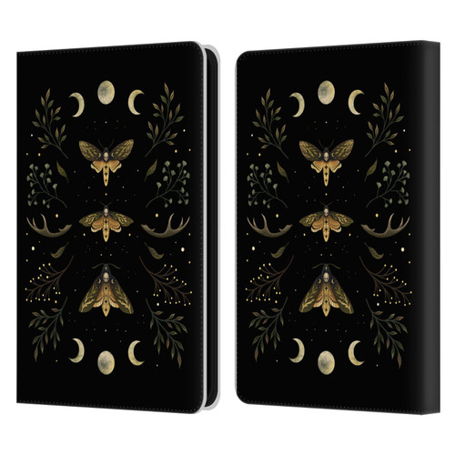 Episodic Drawing Illustration Animals Death Head Moth Night Leather Book Wallet Case Cover For Amazon Kindle 11th Gen (2024)