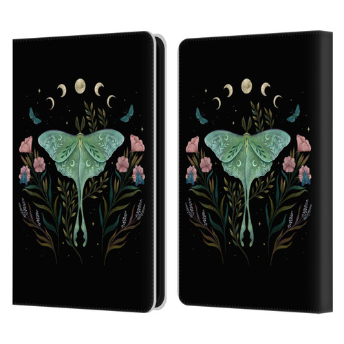 Episodic Drawing Illustration Animals Moth and Flowers Leather Book Wallet Case Cover For Amazon Kindle 11th Gen (2024)