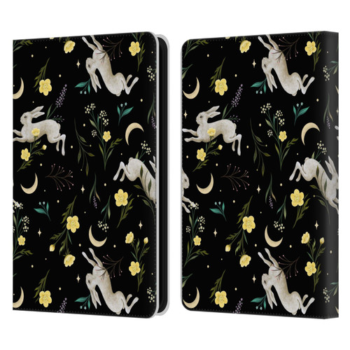 Episodic Drawing Pattern Bunny Night Leather Book Wallet Case Cover For Amazon Kindle 11th Gen (2024)