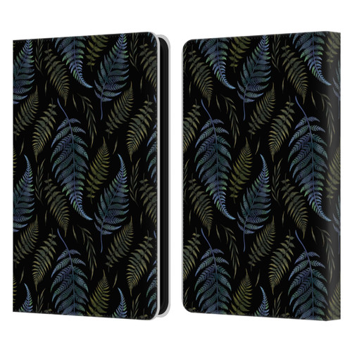 Episodic Drawing Pattern Leaves Leather Book Wallet Case Cover For Amazon Kindle 11th Gen (2024)