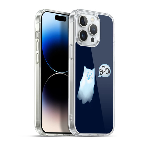 Beth Wilson Doodle Cats 2 Boo Halloween Ghost Soft Gel Case for Apple iPhone 13 Pro Max & MagSafe