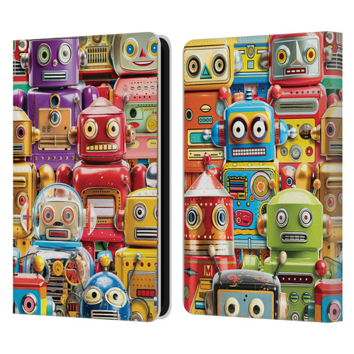 Michael David Ward Fantasy & Whimsical Toy Robots Leather Book Wallet Case Cover For Amazon Kindle 11th Gen (2024)