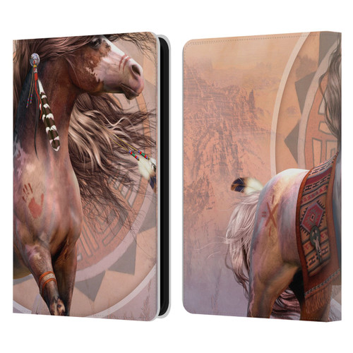 Laurie Prindle Fantasy Horse Spirit Warrior Leather Book Wallet Case Cover For Amazon Kindle 11th Gen 6in 2022