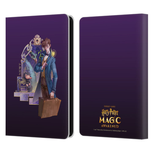 Harry Potter: Magic Awakened Characters Newt Leather Book Wallet Case Cover For Amazon Kindle 11th Gen (2024)
