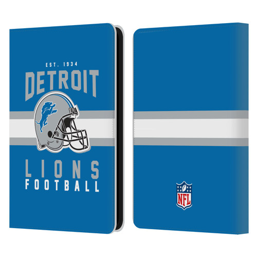 NFL Detroit Lions Graphics Helmet Typography Leather Book Wallet Case Cover For Amazon Kindle 11th Gen 6in 2022