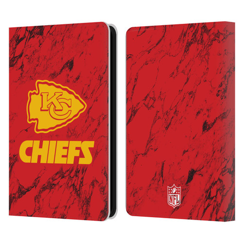 NFL Kansas City Chiefs Graphics Coloured Marble Leather Book Wallet Case Cover For Amazon Kindle 11th Gen 6in 2022