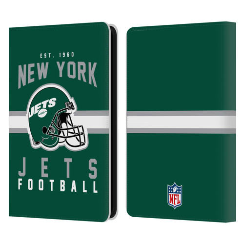 NFL New York Jets Graphics Helmet Typography Leather Book Wallet Case Cover For Amazon Kindle 11th Gen 6in 2022