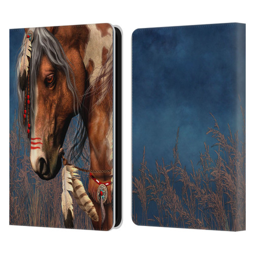 Laurie Prindle Fantasy Horse Native American War Pony Leather Book Wallet Case Cover For Amazon Kindle 11th Gen (2024)