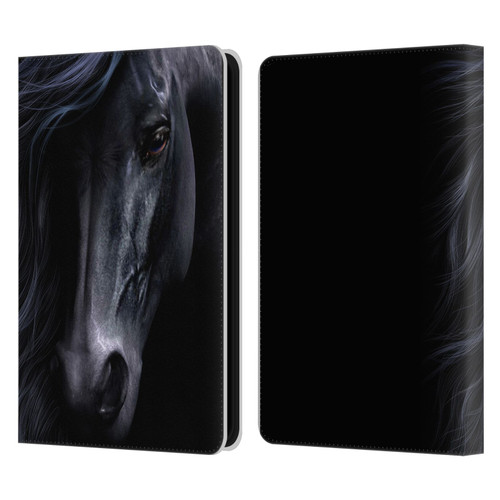 Laurie Prindle Western Stallion The Black Leather Book Wallet Case Cover For Amazon Kindle 11th Gen (2024)