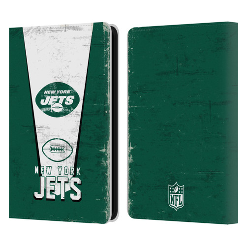 NFL New York Jets Logo Art Banner Leather Book Wallet Case Cover For Amazon Kindle 11th Gen 6in 2022