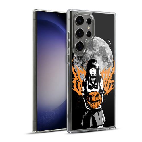 Zombie Makeout Club Graphics Halloween Pumpkin Soft Gel Case for Samsung Galaxy S23 Ultra 5G & MagSafe
