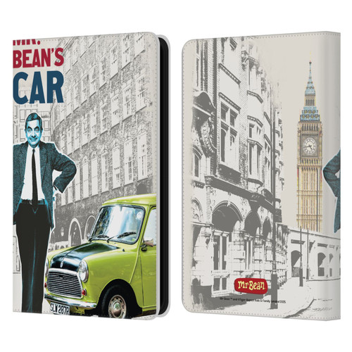 Mr. Bean London Art With Car Leather Book Wallet Case Cover For Amazon Kindle 11th Gen (2024)
