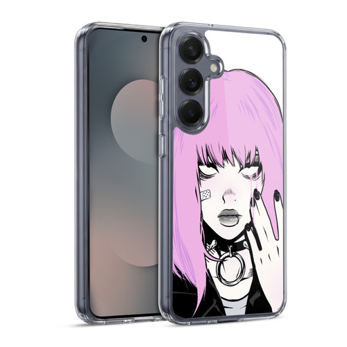 Zombie Makeout Club Graphics Pink Hair Soft Gel Case for Samsung Galaxy S25 & MagSafe
