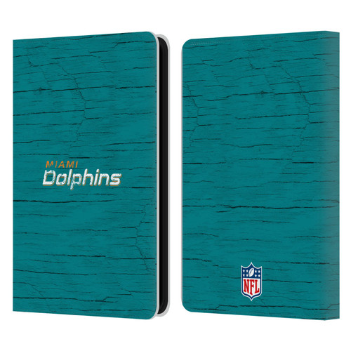 NFL Miami Dolphins Logo Distressed Look Leather Book Wallet Case Cover For Amazon Kindle 11th Gen 6in 2022