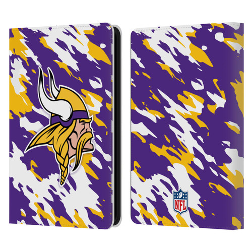 NFL Minnesota Vikings Logo Camou Leather Book Wallet Case Cover For Amazon Kindle 11th Gen 6in 2022