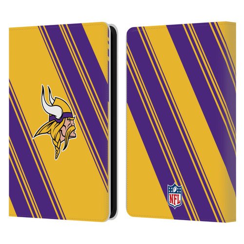 NFL Minnesota Vikings Artwork Stripes Leather Book Wallet Case Cover For Amazon Kindle 11th Gen 6in 2022