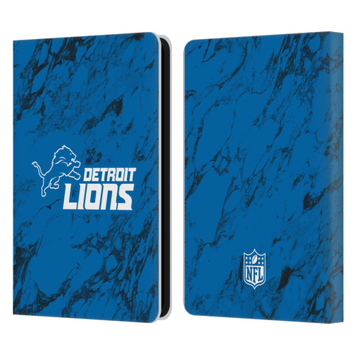 NFL Detroit Lions Graphics Coloured Marble Leather Book Wallet Case Cover For Amazon Kindle 11th Gen (2024)