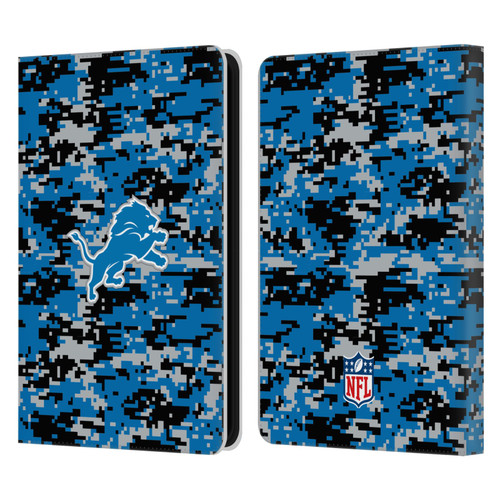 NFL Detroit Lions Graphics Digital Camouflage Leather Book Wallet Case Cover For Amazon Kindle 11th Gen (2024)
