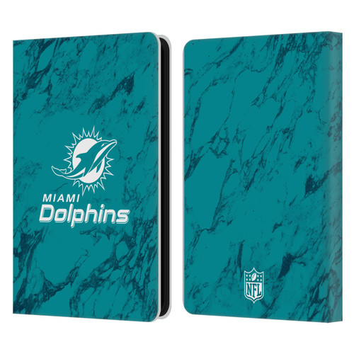 NFL Miami Dolphins Graphics Coloured Marble Leather Book Wallet Case Cover For Amazon Kindle 11th Gen (2024)
