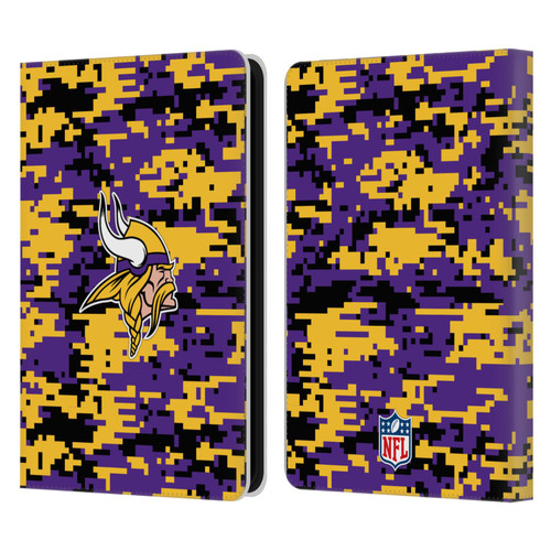 NFL Minnesota Vikings Graphics Digital Camouflage Leather Book Wallet Case Cover For Amazon Kindle 11th Gen (2024)