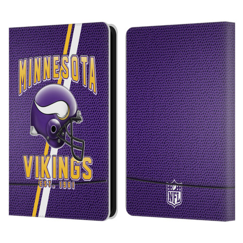 NFL Minnesota Vikings Logo Art Football Stripes Leather Book Wallet Case Cover For Amazon Kindle 11th Gen (2024)