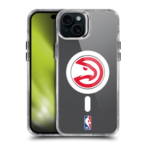 NBA Atlanta Hawks Logo Red Hawk SHOCKPROOF BUMPER CASE COMPATIBLE WITH Apple iPhone 15 Plus & MAGSAFE