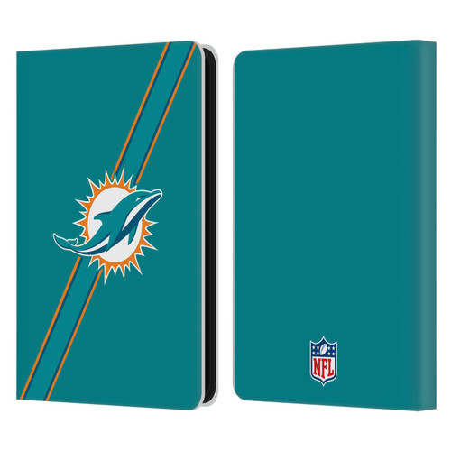 NFL Miami Dolphins Logo Stripes Leather Book Wallet Case Cover For Amazon Kindle 11th Gen (2024)