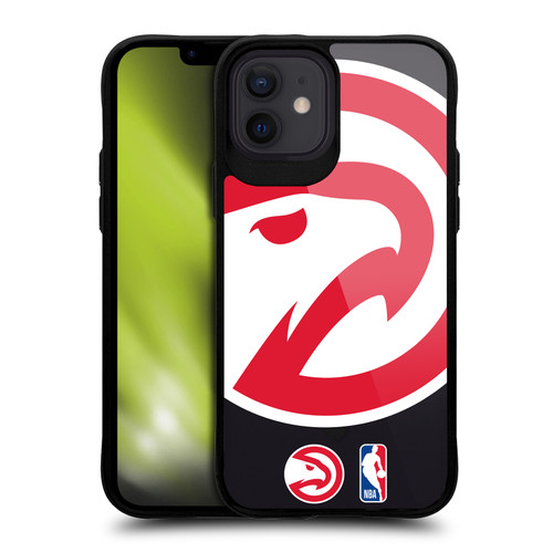 NBA Atlanta Hawks Logo Oversized Hawk BLACK SHOCKPROOF BUMPER CASE COMPATIBLE WITH Apple iPhone 12 / iPhone 12 Pro & MAGSAFE