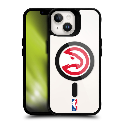 NBA Atlanta Hawks Logo Red Hawk BLACK SHOCKPROOF BUMPER CASE COMPATIBLE WITH Apple iPhone 14 & MAGSAFE