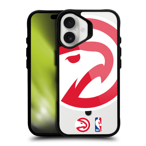 NBA Atlanta Hawks Logo Oversized Hawk BLACK SHOCKPROOF BUMPER CASE COMPATIBLE WITH Apple iPhone 16 & MAGSAFE