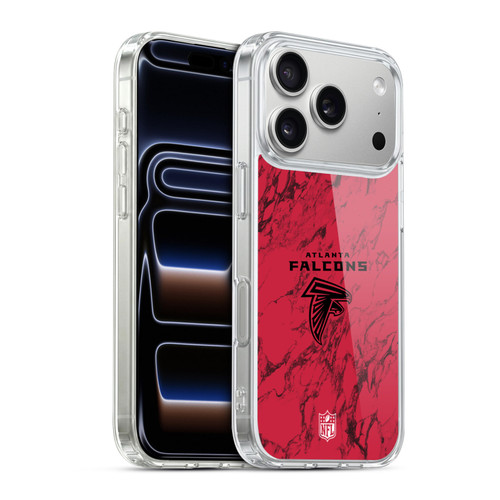 NFL Atlanta Falcons Graphics Coloured Marble Soft Gel Case for Apple iPhone 17 Pro