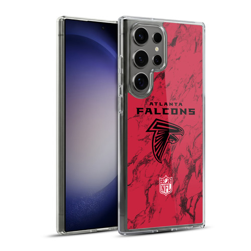 NFL Atlanta Falcons Graphics Coloured Marble Soft Gel Case for Samsung Galaxy S23 Ultra 5G & MagSafe
