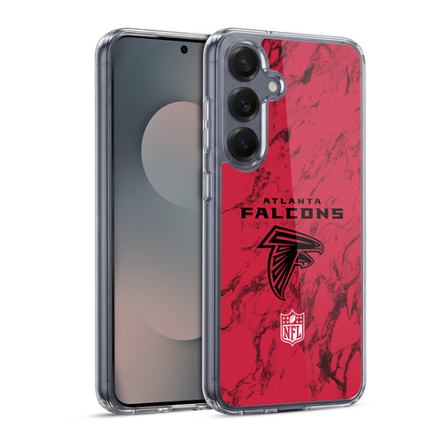 NFL Atlanta Falcons Graphics Coloured Marble Soft Gel Case for Samsung Galaxy S25 & MagSafe