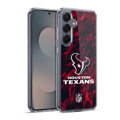 NFL Houston Texans Graphics Coloured Marble Soft Gel Case for Samsung Galaxy S25+ & MagSafe