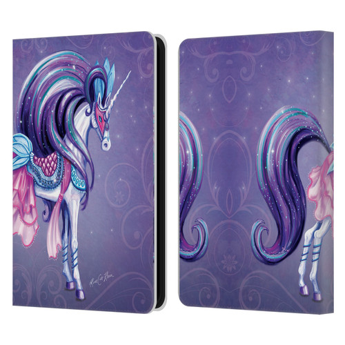 Rose Khan Unicorns White And Purple Leather Book Wallet Case Cover For Amazon Kindle 11th Gen (2024)
