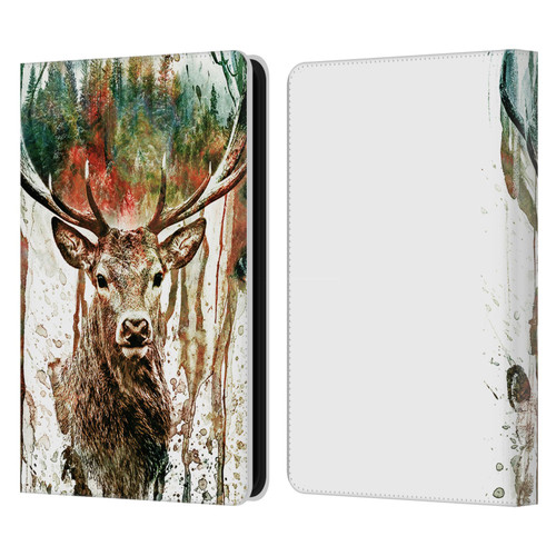 Riza Peker Animals Deer Leather Book Wallet Case Cover For Amazon Kindle 11th Gen (2024)