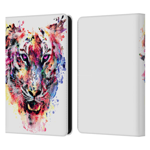 Riza Peker Animals Eye Of The Tiger Leather Book Wallet Case Cover For Amazon Kindle 11th Gen (2024)