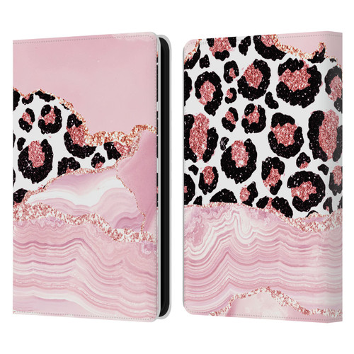 UtArt Wild Cat Marble Pink Glitter Leather Book Wallet Case Cover For Amazon Kindle 11th Gen 6in 2022