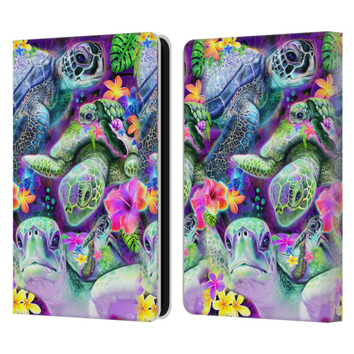 Sheena Pike Animals Daydream Sea Turtles & Flowers Leather Book Wallet Case Cover For Amazon Kindle 11th Gen (2024)