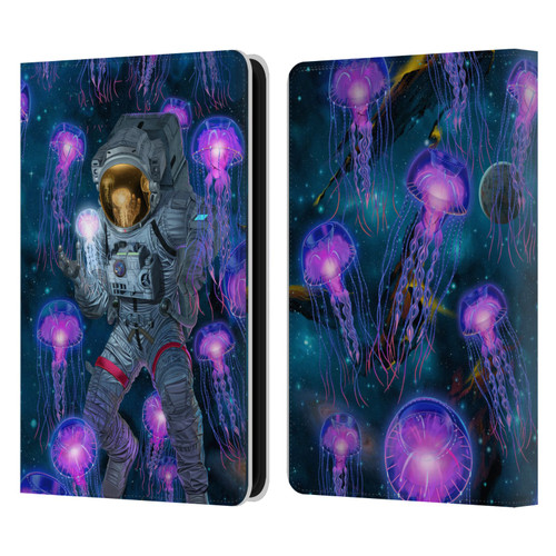 Vincent Hie Cosmic Wonder Jellyfish Astronaut Leather Book Wallet Case Cover For Amazon Kindle 11th Gen 6in 2022
